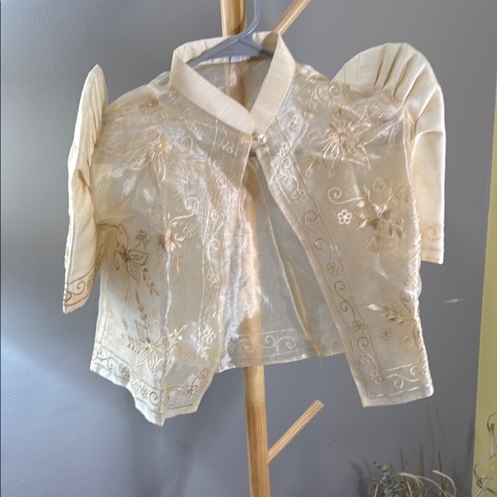 Elegant Maria Clara Cream Embroidered Women's